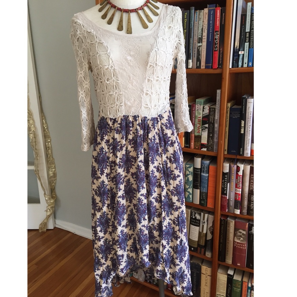 Free People Knit & floral maxi dress